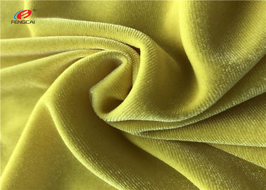 Yellow colour Warp knitted stretch spandex velvet fabric short pile fabric for garment