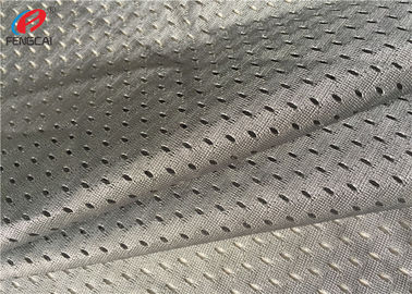 100% Polyester Sports Mesh Fabric Net Knitted Fabric For Lining In Grey Color